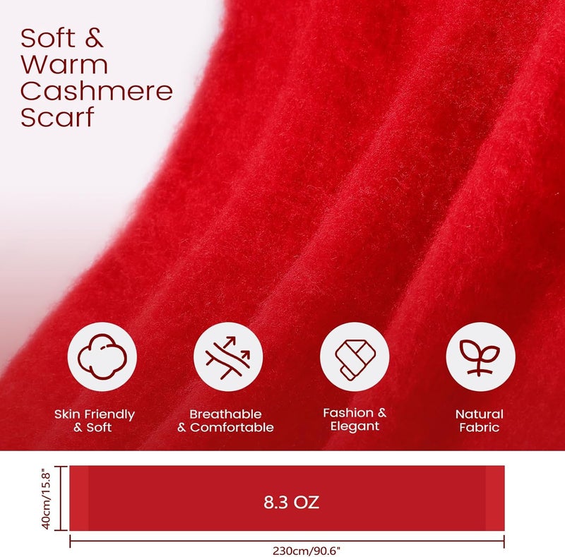 Premillow Women's Mohair Winter Scarf Pure Color, Warm Winter Scarf for Women and Men, Soft Luxurious Cashmere Feel Scarfs - Image 2